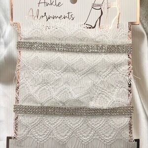 Ankle Adornment" set, designed as elegant white lace and rhinestone set